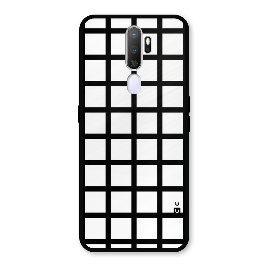 Aesthetic Grid Lines Metal Back Case for Oppo A9 (2020)