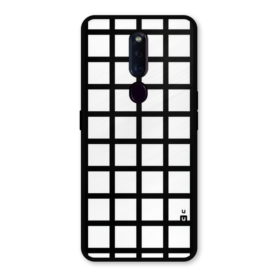 Aesthetic Grid Lines Metal Back Case for Oppo F11 Pro