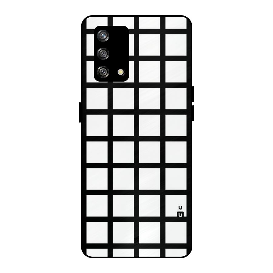 Aesthetic Grid Lines Metal Back Case for Oppo F19