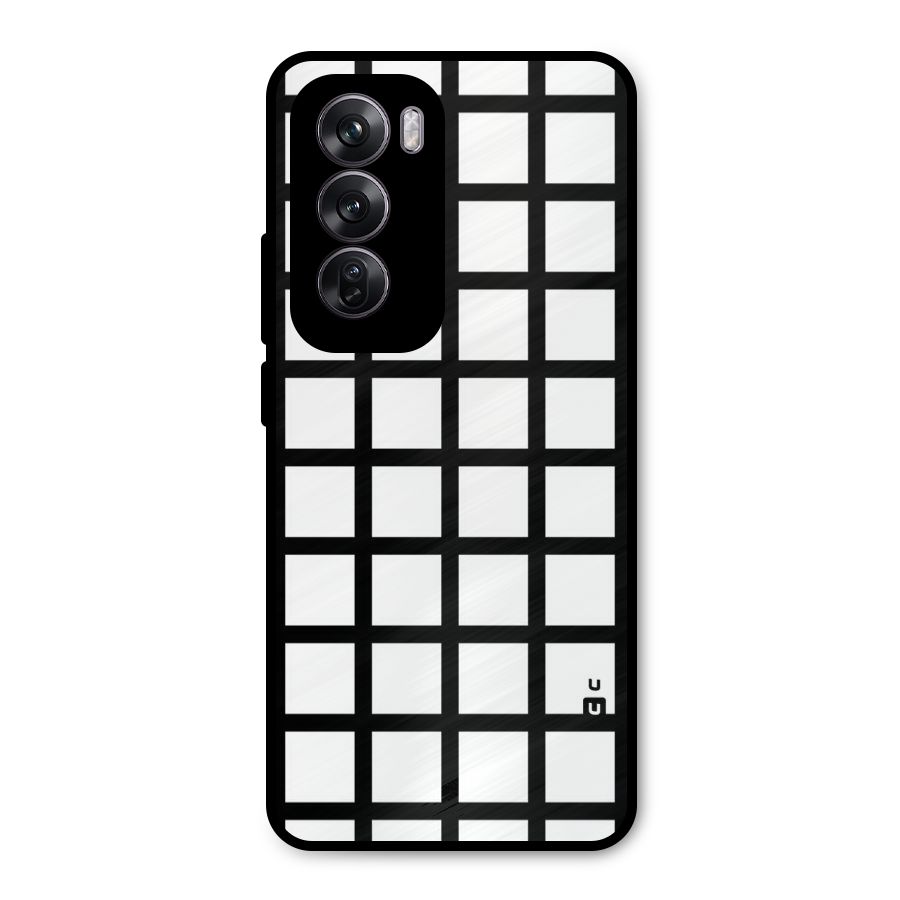 Aesthetic Grid Lines Metal Back Case for Oppo Reno12 Pro
