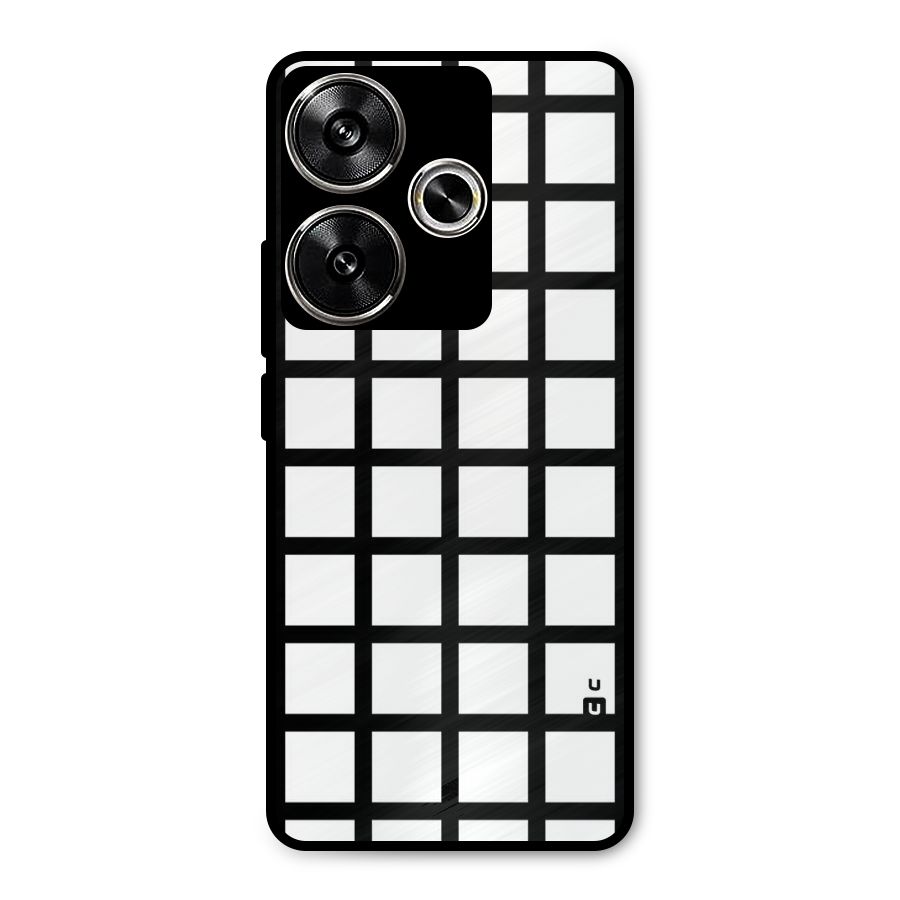 Aesthetic Grid Lines Metal Back Case for Poco F6
