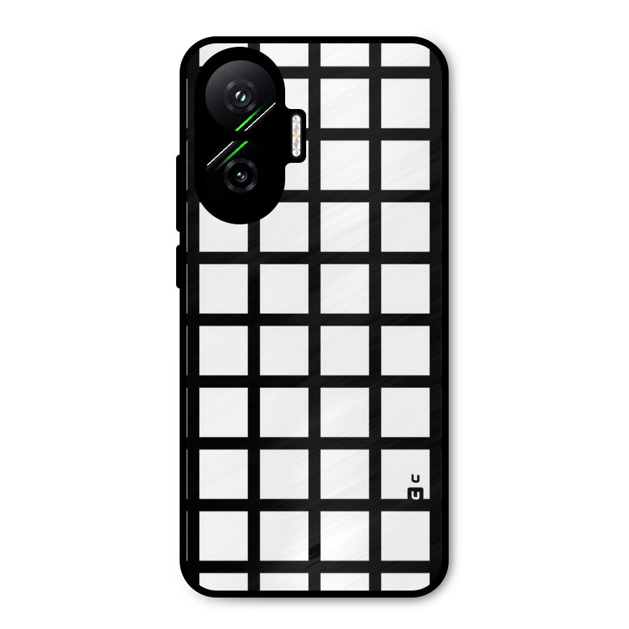 Aesthetic Grid Lines Metal Back Case for Poco F7