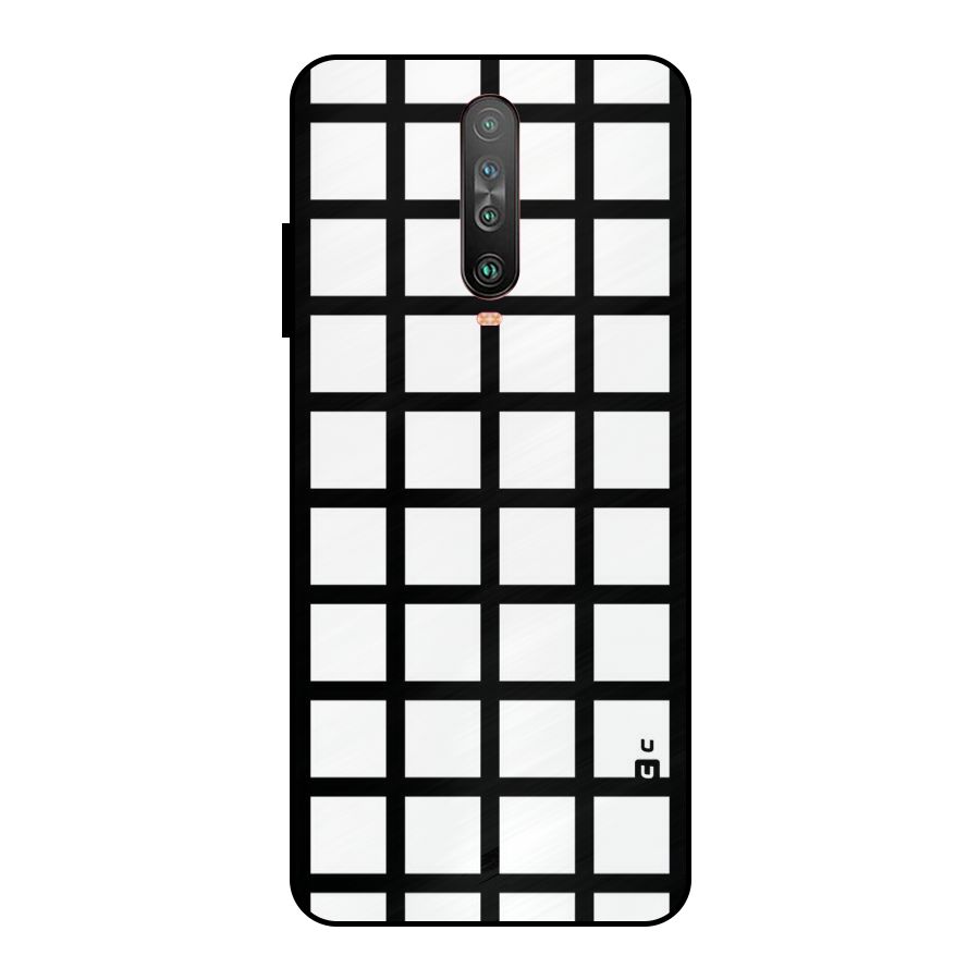 Aesthetic Grid Lines Metal Back Case for Poco X2