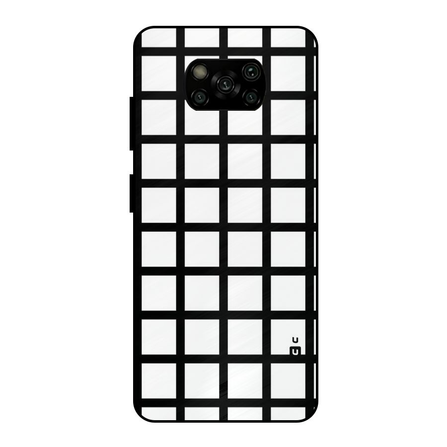 Aesthetic Grid Lines Metal Back Case for Poco X3