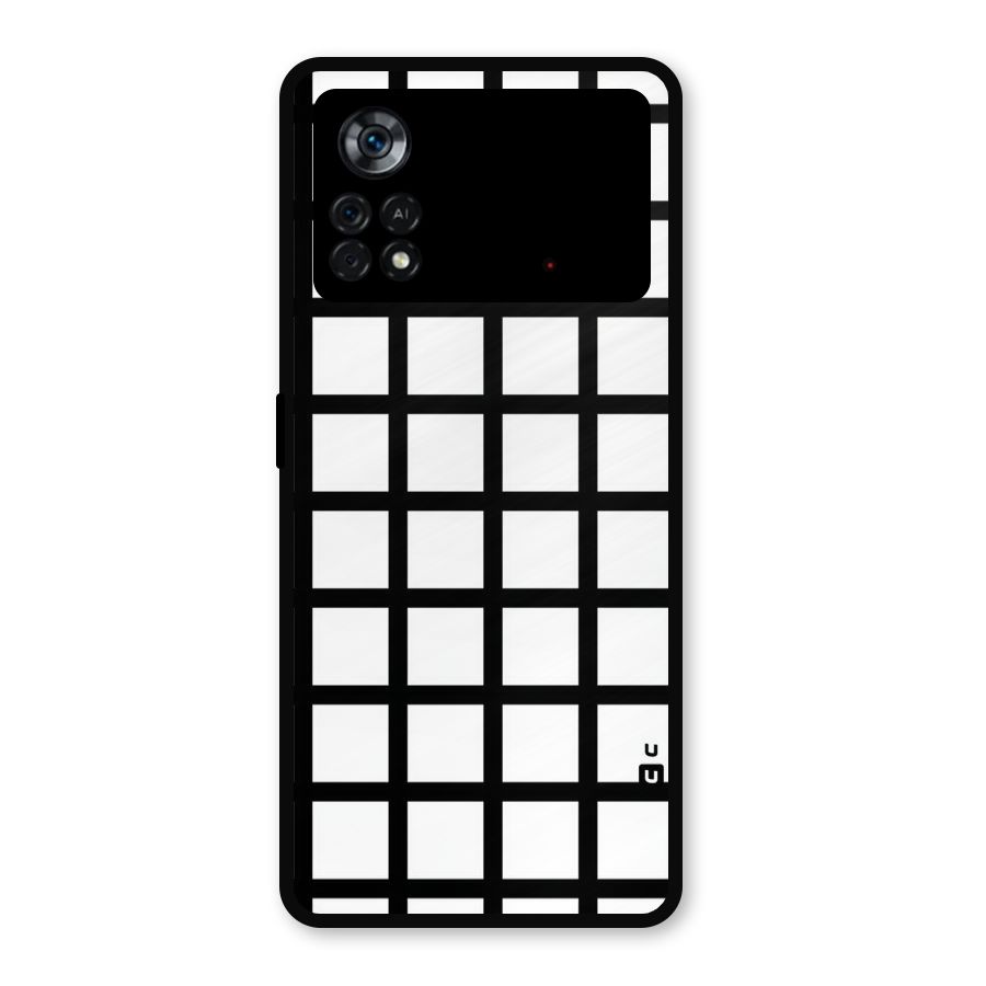 Aesthetic Grid Lines Metal Back Case for Poco X4 Pro 5G