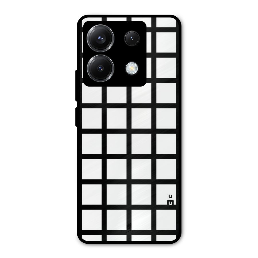 Aesthetic Grid Lines Metal Back Case for Poco X6
