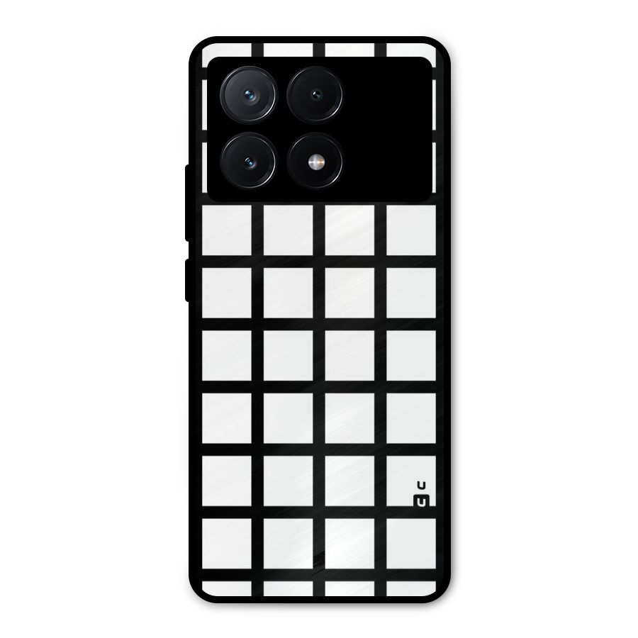 Aesthetic Grid Lines Metal Back Case for Poco X6 Pro