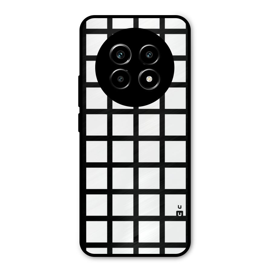 Aesthetic Grid Lines Metal Back Case for Realme 14 Pro Lite