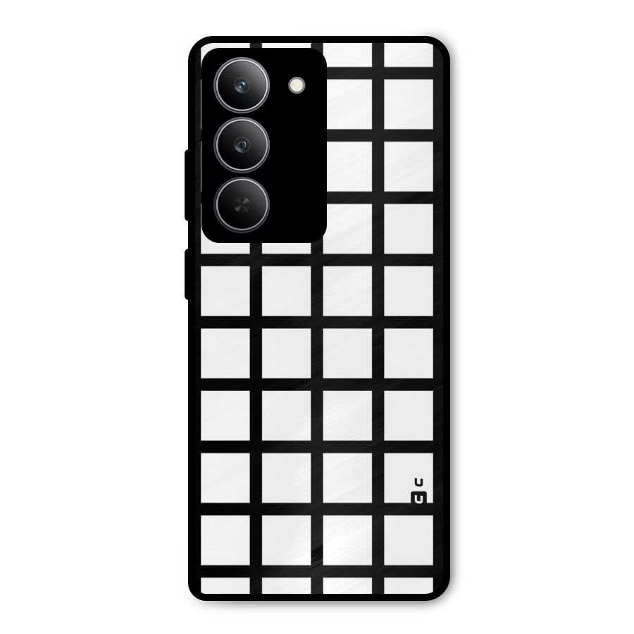 Aesthetic Grid Lines Metal Back Case for Realme 14x