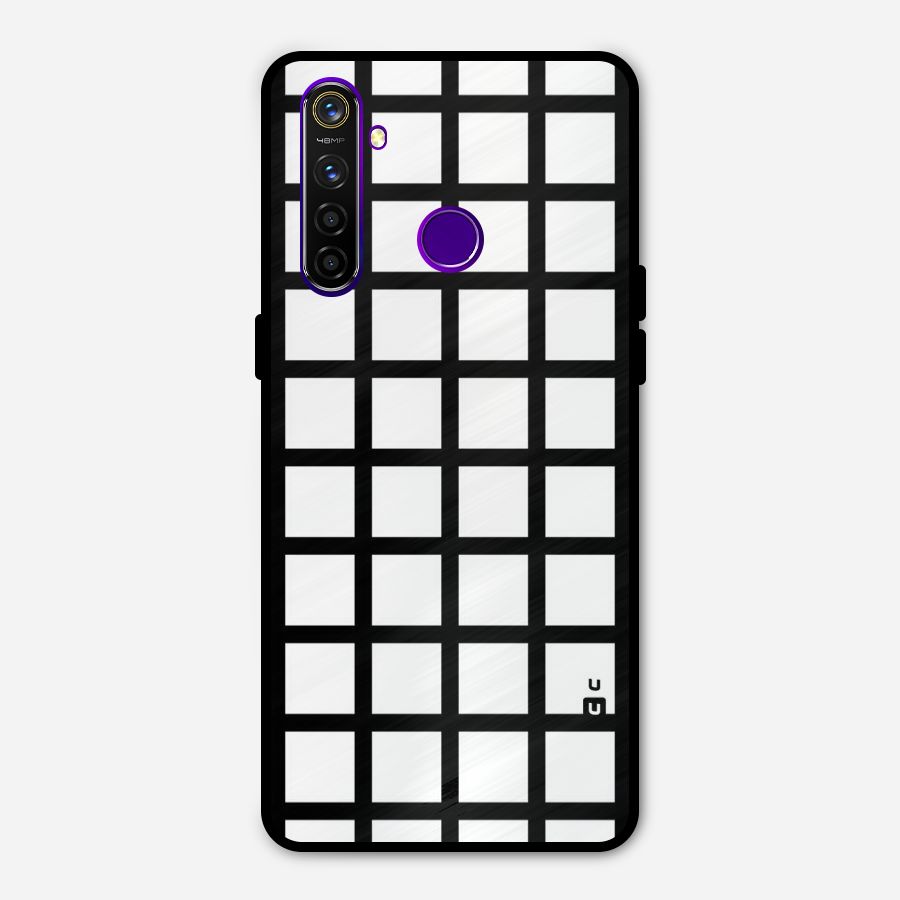 Aesthetic Grid Lines Metal Back Case for Realme 5 Pro