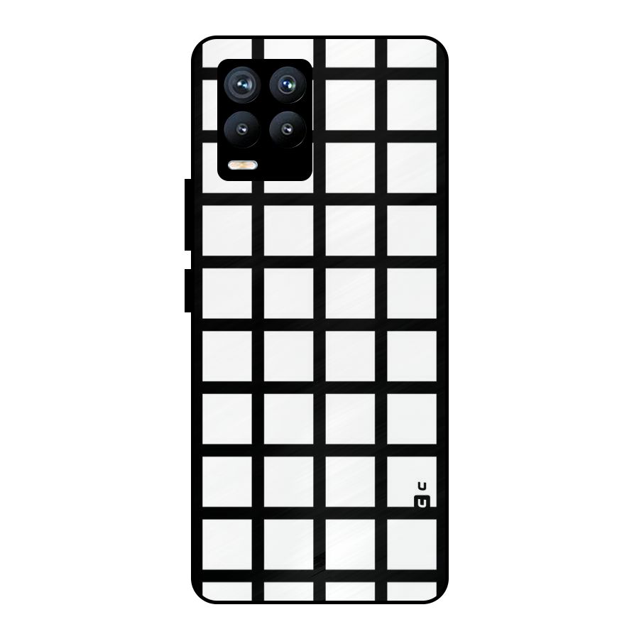 Aesthetic Grid Lines Metal Back Case for Realme 8 Pro