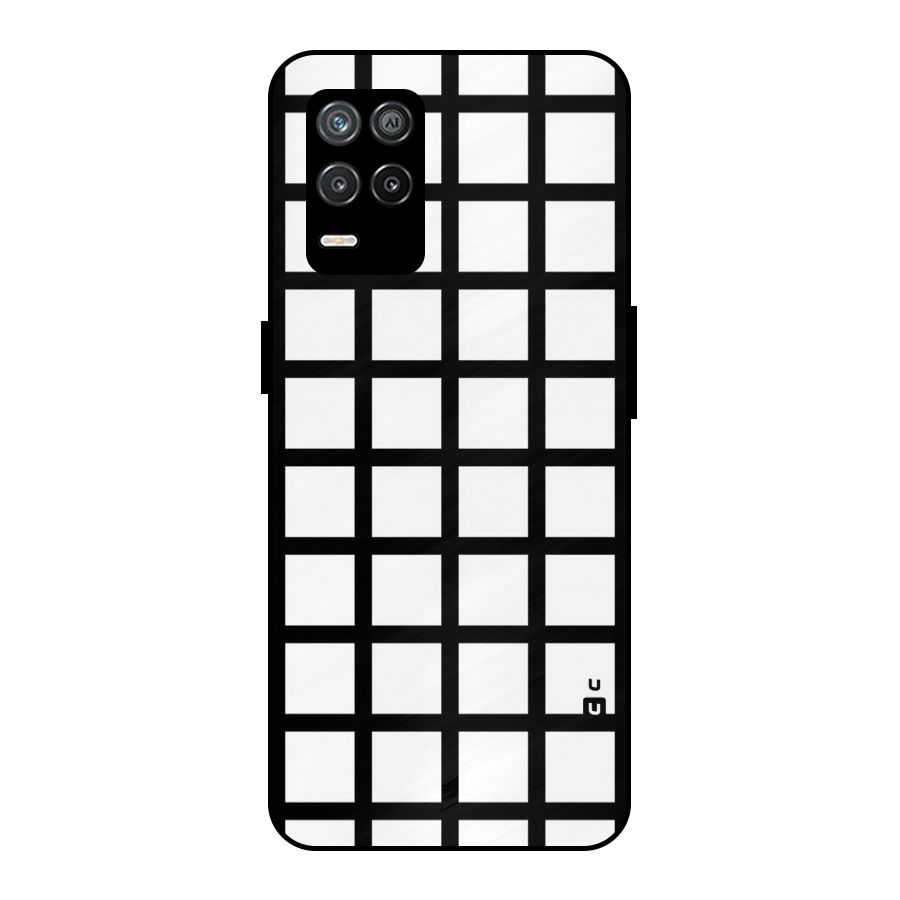 Aesthetic Grid Lines Metal Back Case for Realme 8s 5G