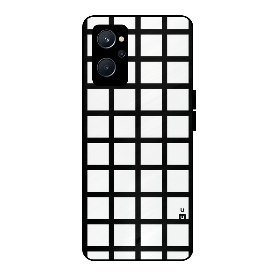 Aesthetic Grid Lines Metal Back Case for Realme 9i 5G