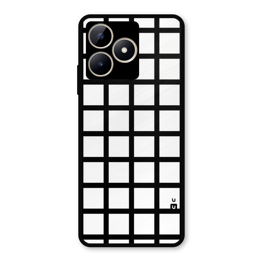 Aesthetic Grid Lines Metal Back Case for Realme C53