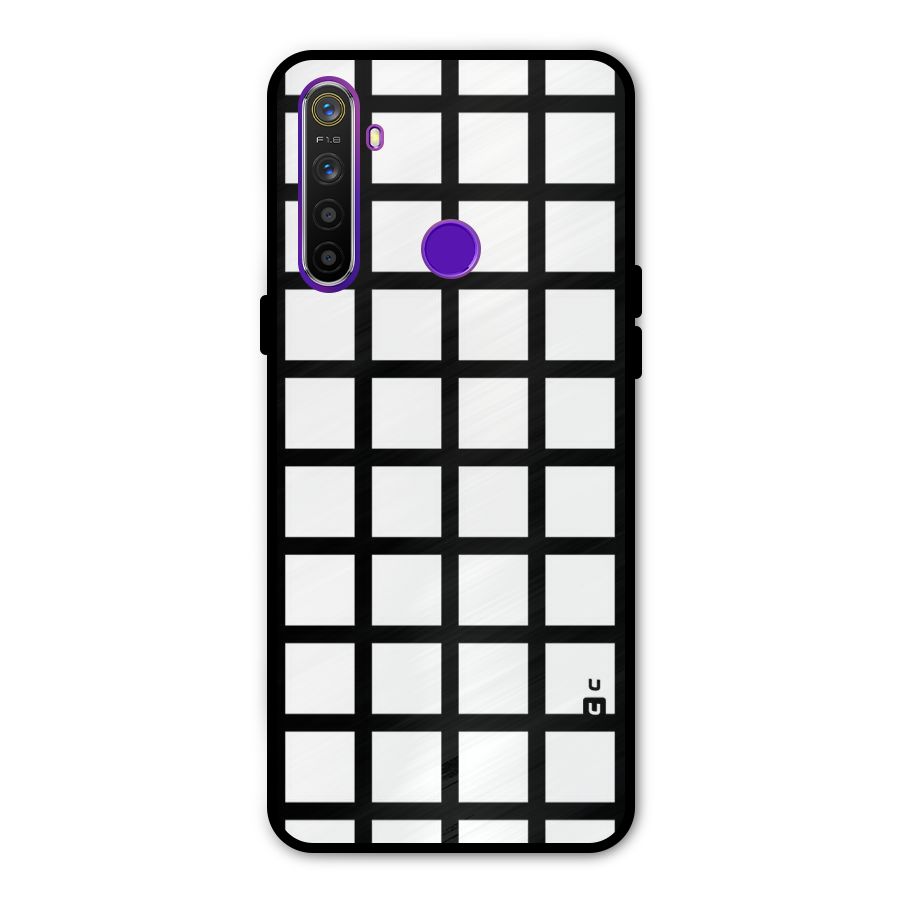 Aesthetic Grid Lines Metal Back Case for Realme Narzo 10