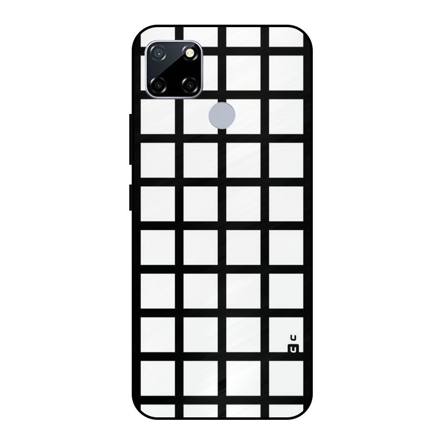 Aesthetic Grid Lines Metal Back Case for Realme Narzo 20