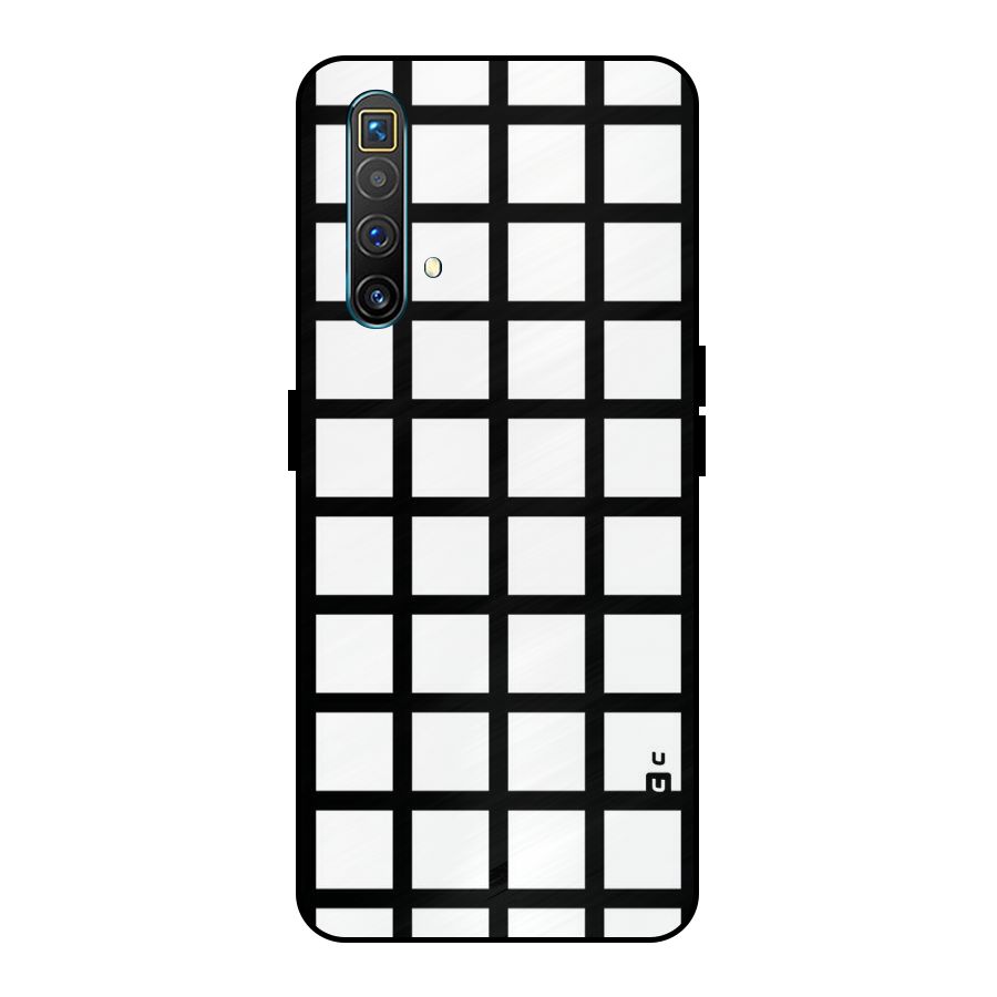 Aesthetic Grid Lines Metal Back Case for Realme X3