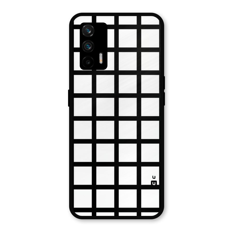 Aesthetic Grid Lines Metal Back Case for Realme X7 Max