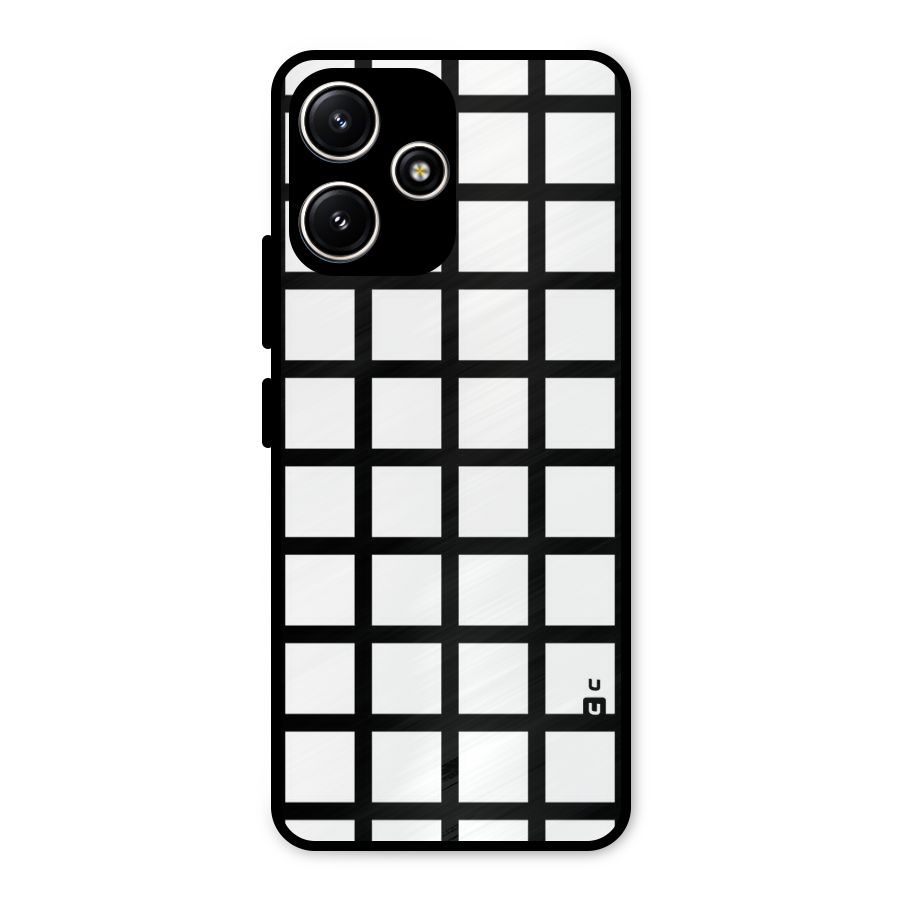Aesthetic Grid Lines Metal Back Case for Redmi 12 5G