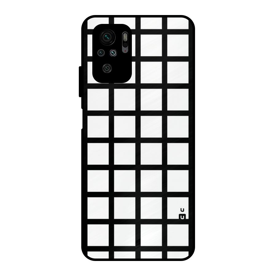 Aesthetic Grid Lines Metal Back Case for Redmi Note 10S