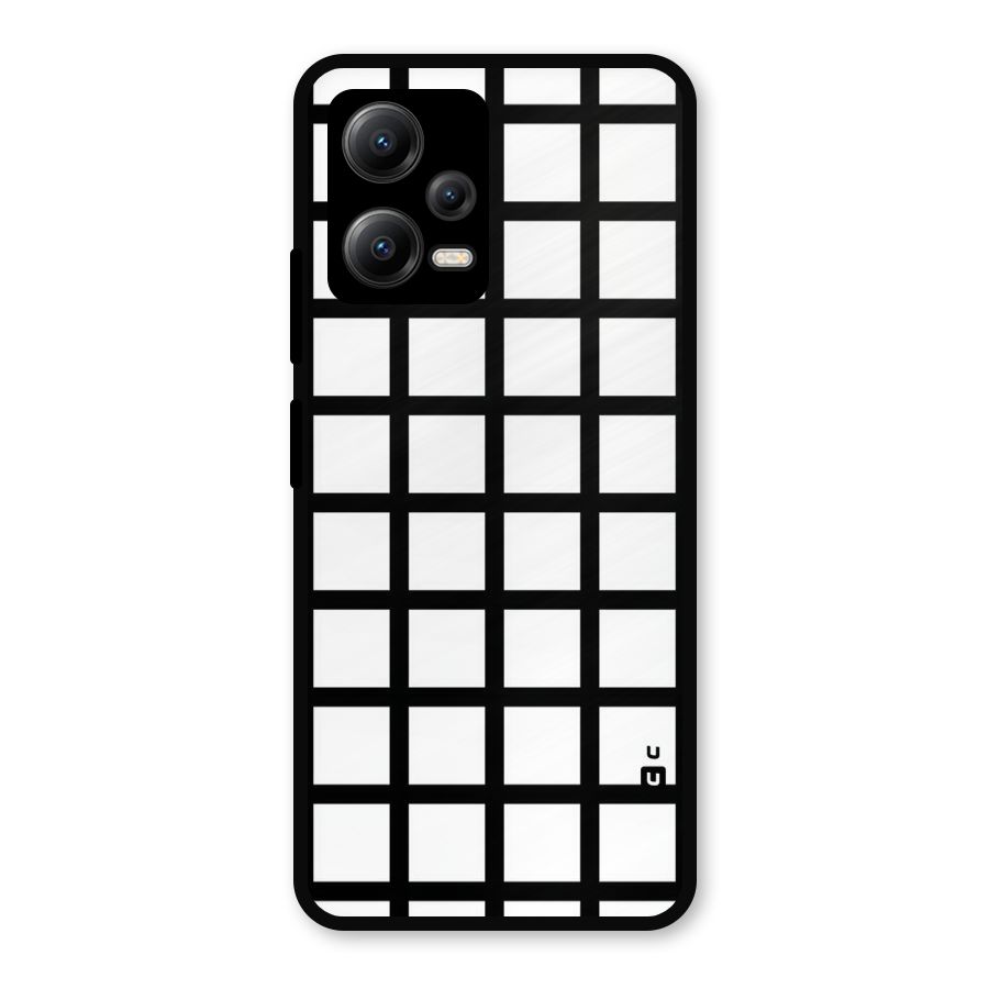 Aesthetic Grid Lines Metal Back Case for Redmi Note 12 5G