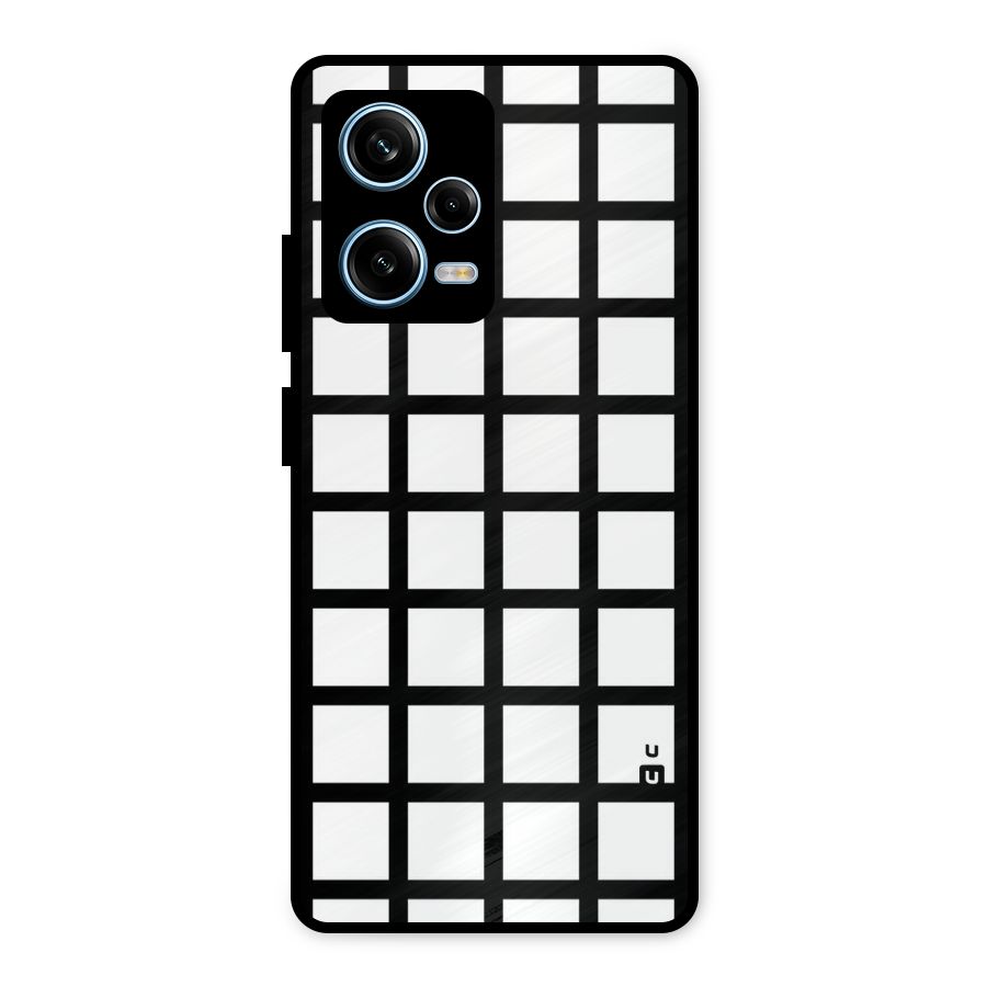Aesthetic Grid Lines Metal Back Case for Redmi Note 12 Pro
