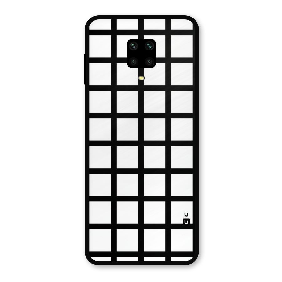 Aesthetic Grid Lines Metal Back Case for Redmi Note 9 Pro Max