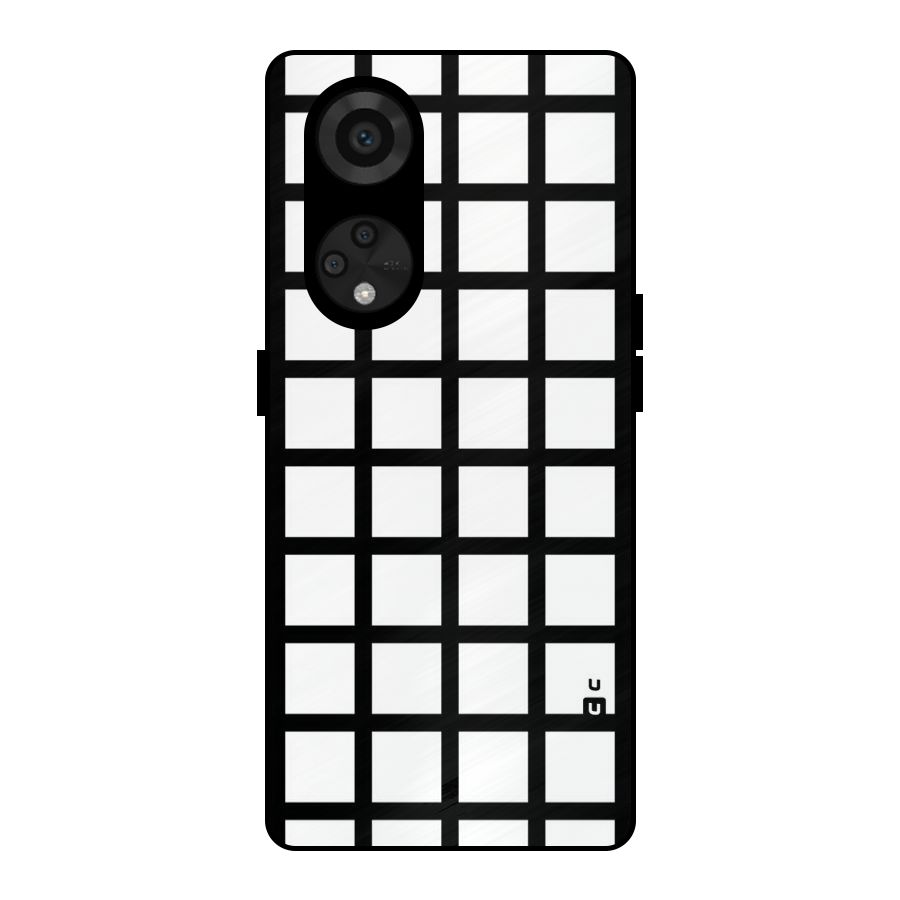 Aesthetic Grid Lines Metal Back Case for Reno8 T 5G