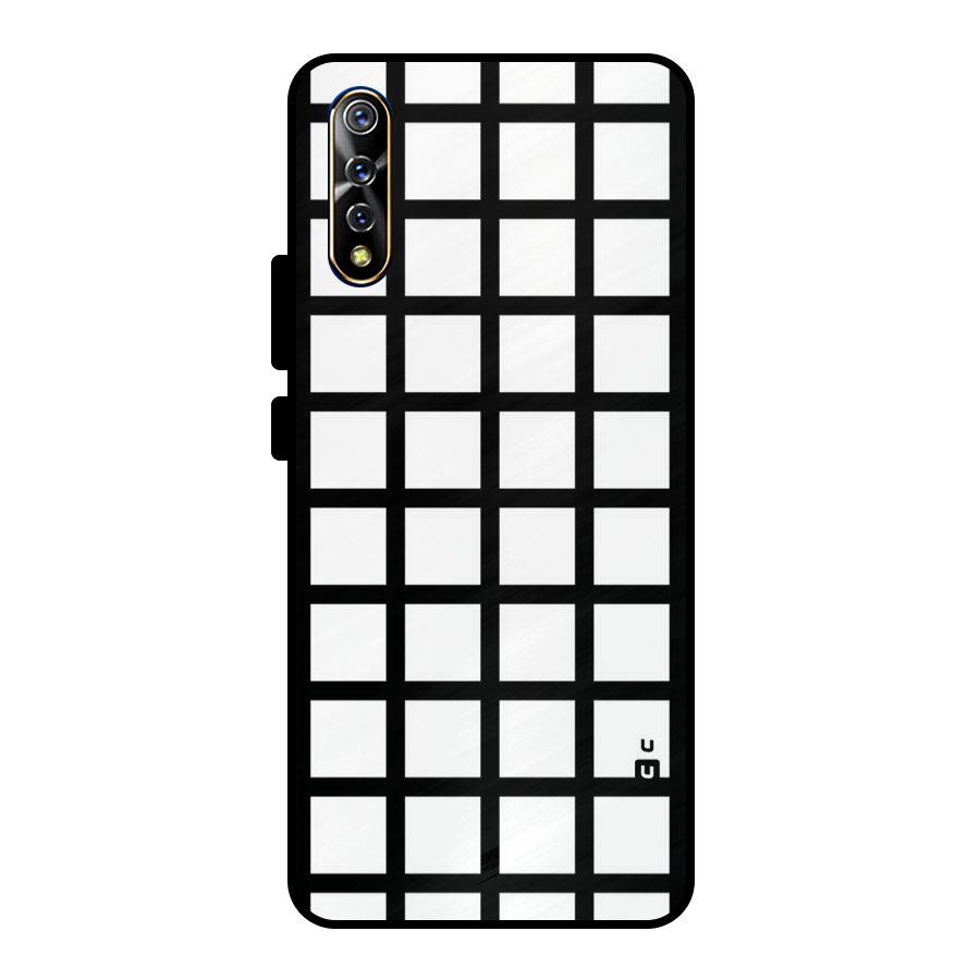 Aesthetic Grid Lines Metal Back Case for Vivo S1