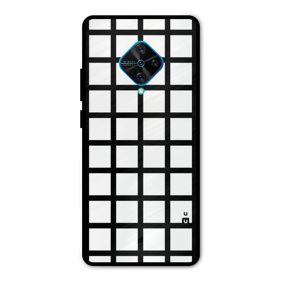 Aesthetic Grid Lines Metal Back Case for Vivo S1 Pro