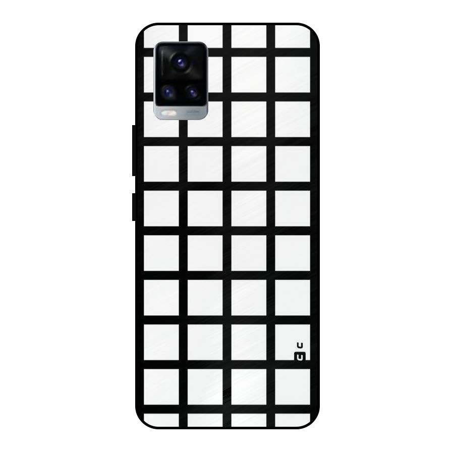 Aesthetic Grid Lines Metal Back Case for Vivo V20