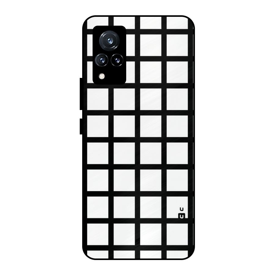 Aesthetic Grid Lines Metal Back Case for Vivo V21 5G