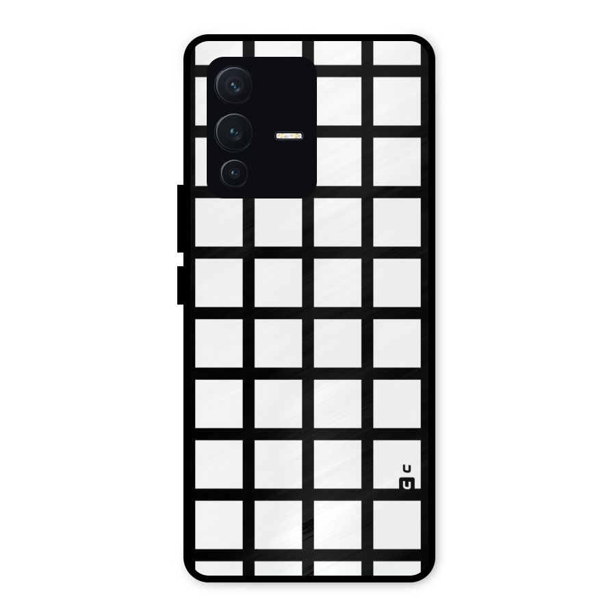 Aesthetic Grid Lines Metal Back Case for Vivo V23 5G