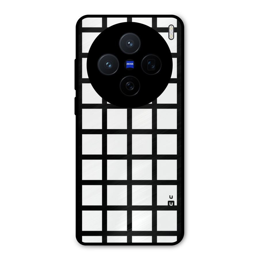 Aesthetic Grid Lines Metal Back Case for Vivo X200