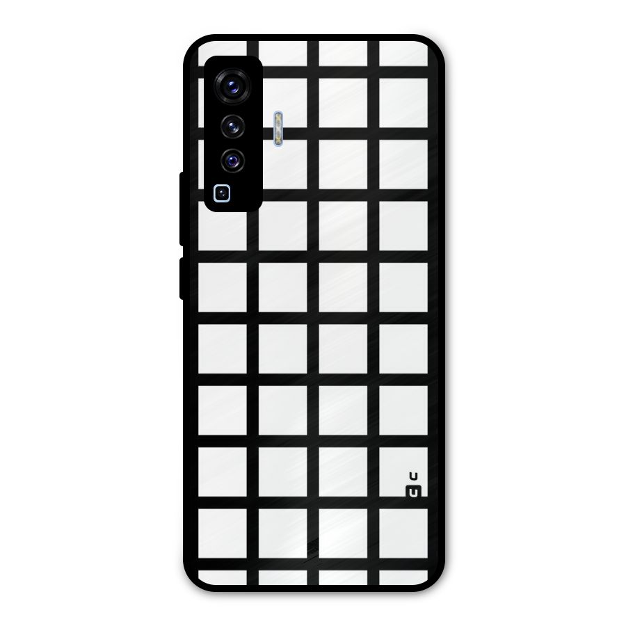 Aesthetic Grid Lines Metal Back Case for Vivo X50
