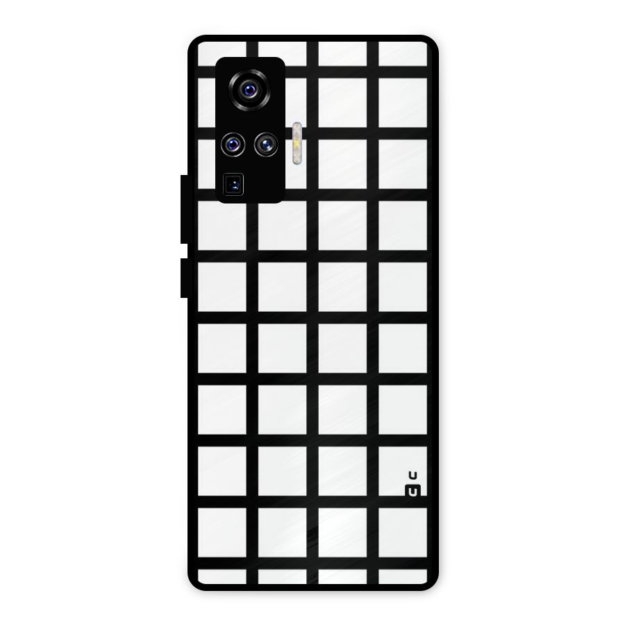 Aesthetic Grid Lines Metal Back Case for Vivo X50 Pro