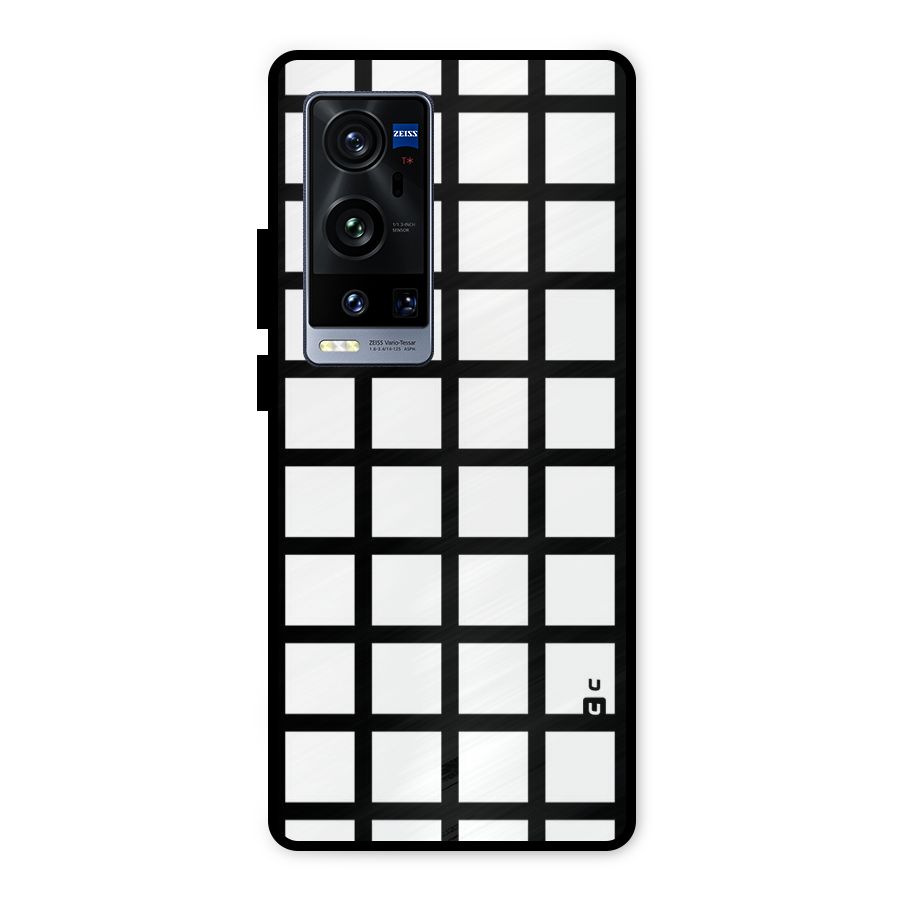 Aesthetic Grid Lines Metal Back Case for Vivo X60 Pro Plus