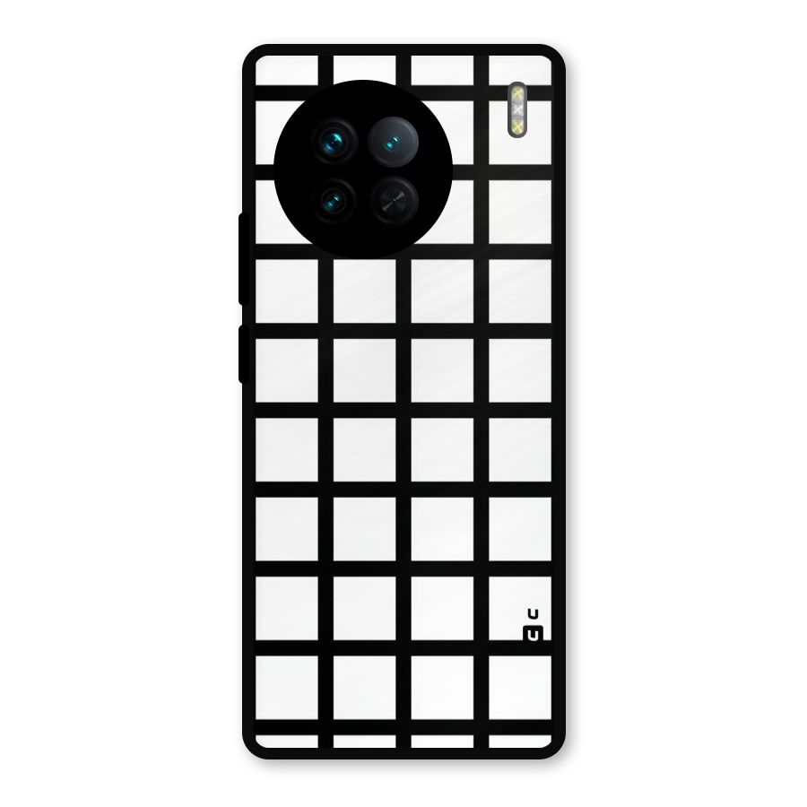 Aesthetic Grid Lines Metal Back Case for Vivo X90