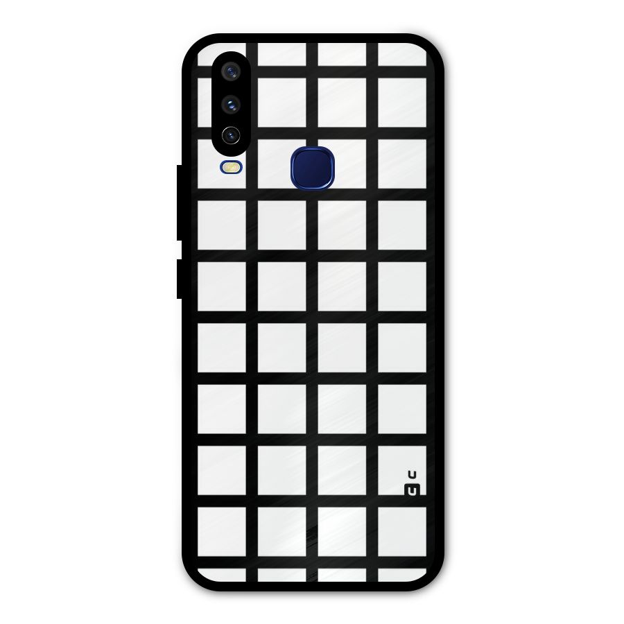 Aesthetic Grid Lines Metal Back Case for Vivo Y15