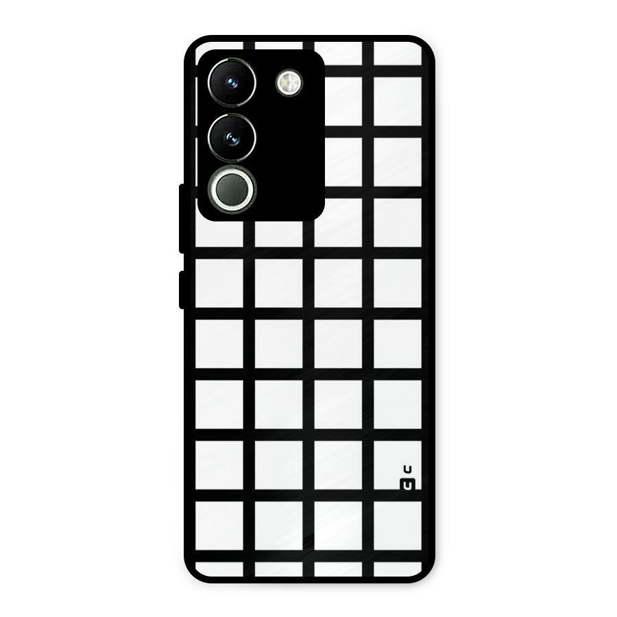 Aesthetic Grid Lines Metal Back Case for Vivo Y200