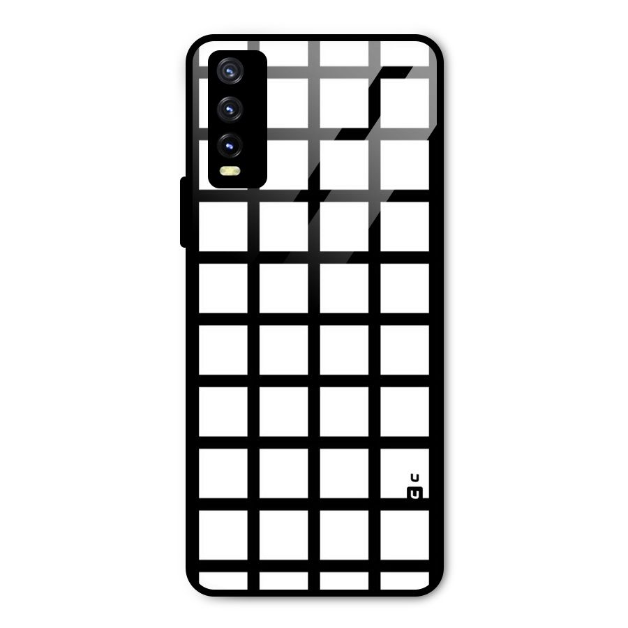 Aesthetic Grid Lines Metal Back Case for Vivo Y20t