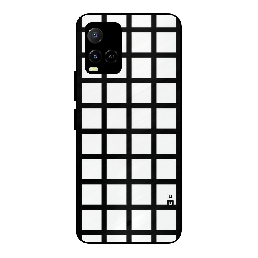 Aesthetic Grid Lines Metal Back Case for Vivo Y21