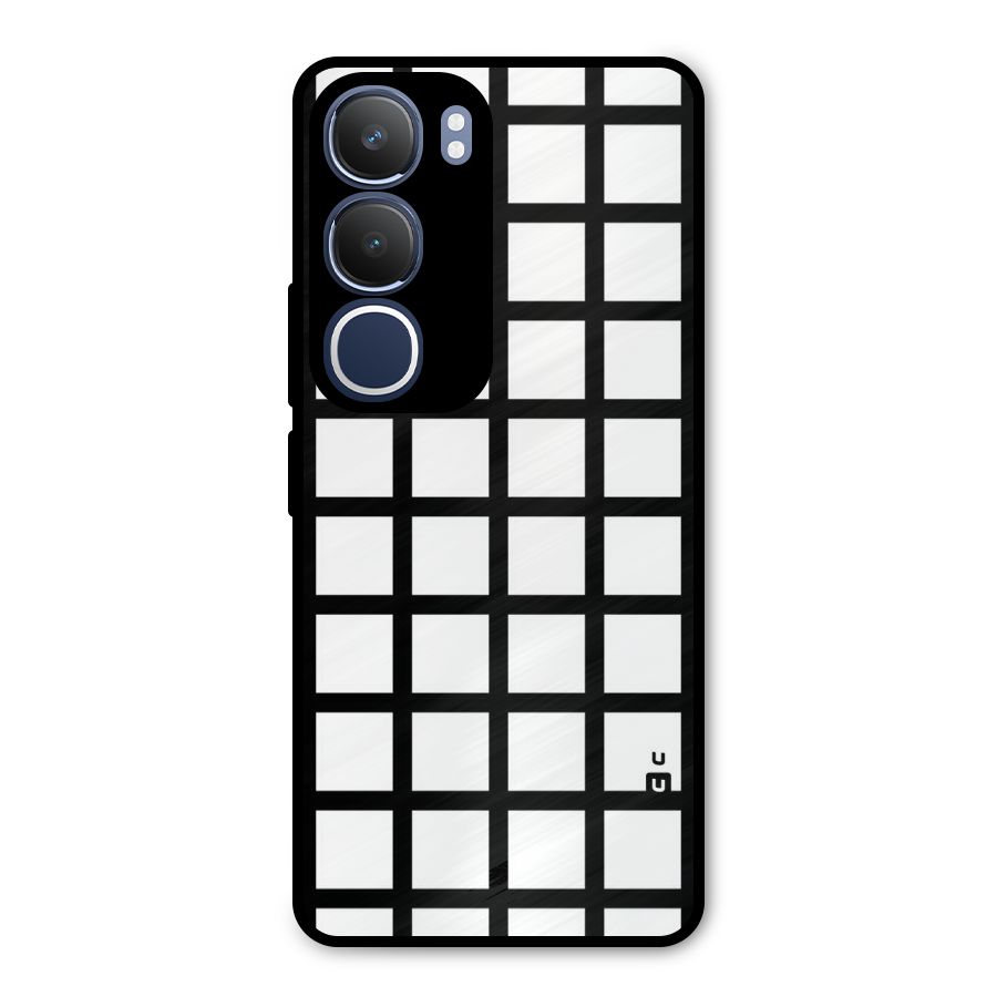 Aesthetic Grid Lines Metal Back Case for Vivo Y29