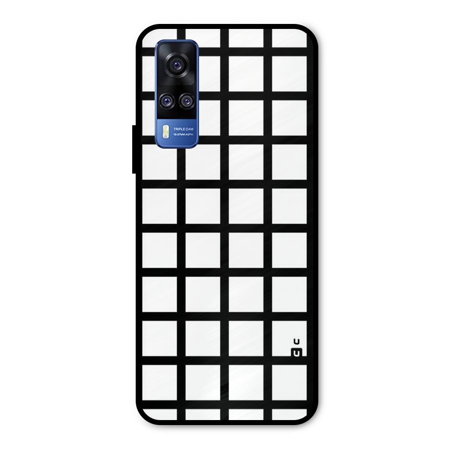 Aesthetic Grid Lines Metal Back Case for Vivo Y31