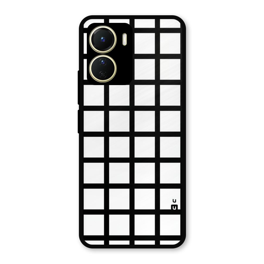 Aesthetic Grid Lines Metal Back Case for Vivo Y56