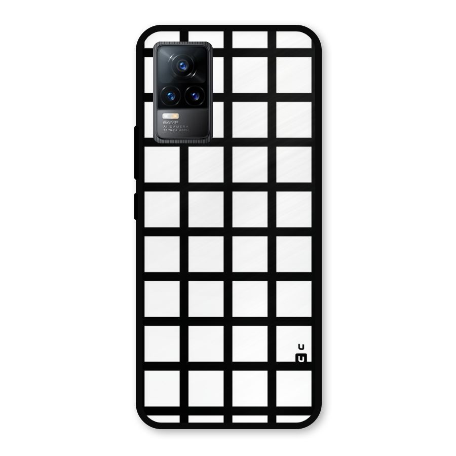 Aesthetic Grid Lines Metal Back Case for Vivo Y73
