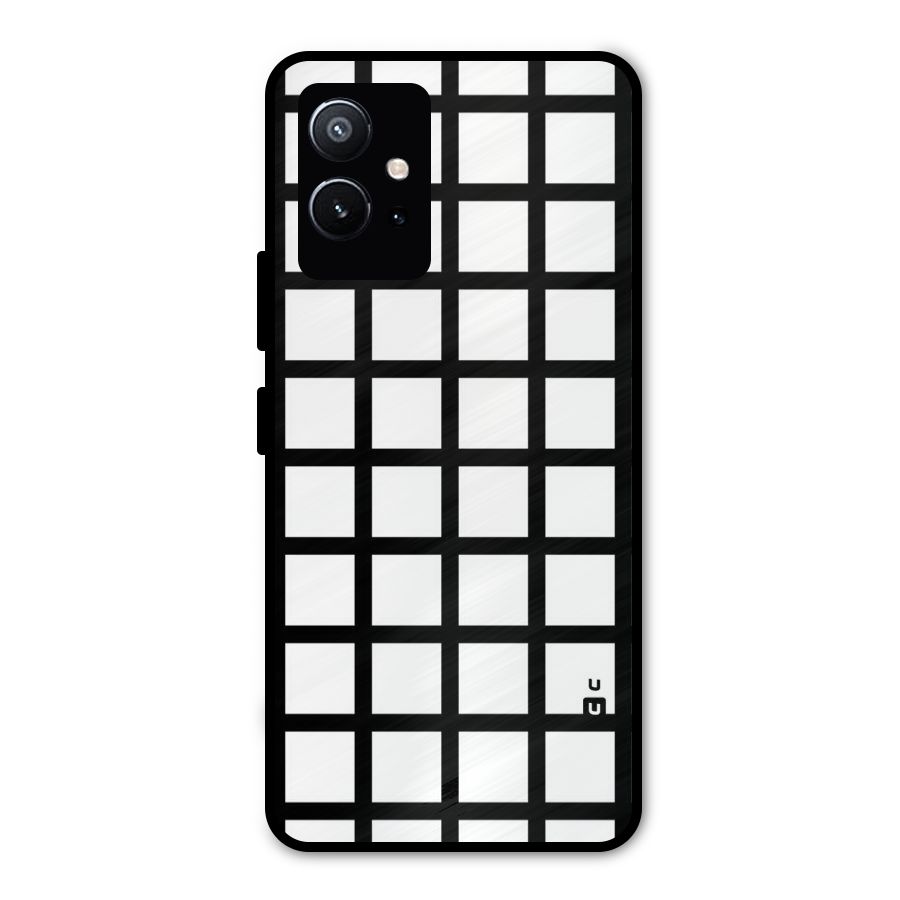 Aesthetic Grid Lines Metal Back Case for Vivo Y75 5G