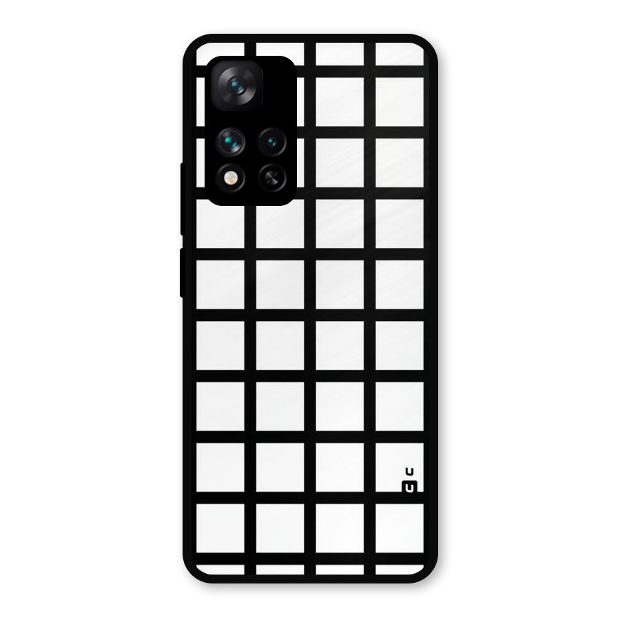 Aesthetic Grid Lines Metal Back Case for Xiaomi 11i Hypercharge 5G