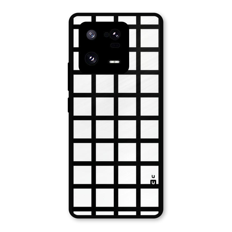 Aesthetic Grid Lines Metal Back Case for Xiaomi 13 Pro