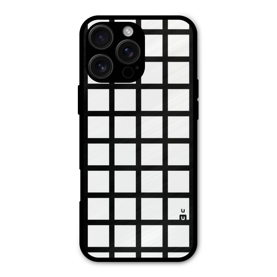 Aesthetic Grid Lines Metal Back Case for iPhone 16 Pro Max